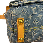 Louis Vuitton Vintage Denim Leather Trim Monogram Baggy Shoulder Bag MM