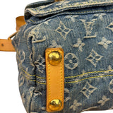 Louis Vuitton Vintage Denim Leather Trim Monogram Baggy Shoulder Bag MM