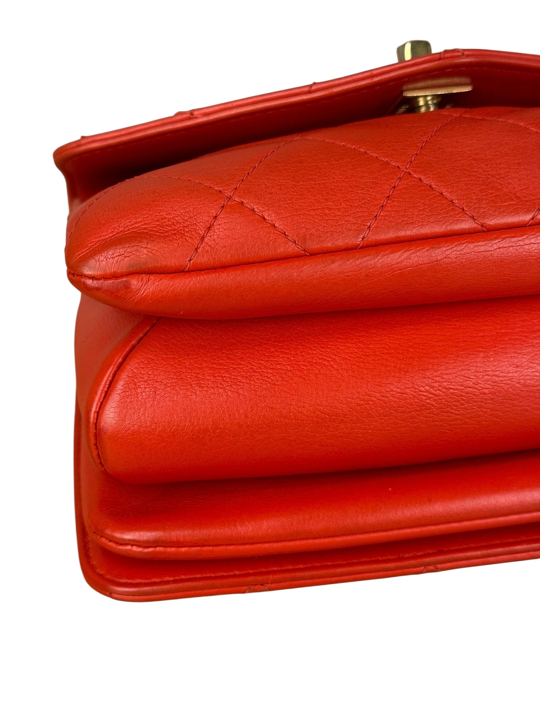 Chanel Red Quilted Coco Handle 2Way Handbag 2019