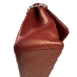 Chanel Burgundy Quilted Leather Jumbo Classic Double Flap Bag 2011