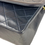Chanel Vintage Navy Quilted Lambskin Flap Bag 1989