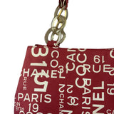 Chanel Vintage Red Canvas Rue Cambon Chain Tote 2002