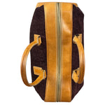 Celine Vintage Suede Macadam Leather Bowler Bag