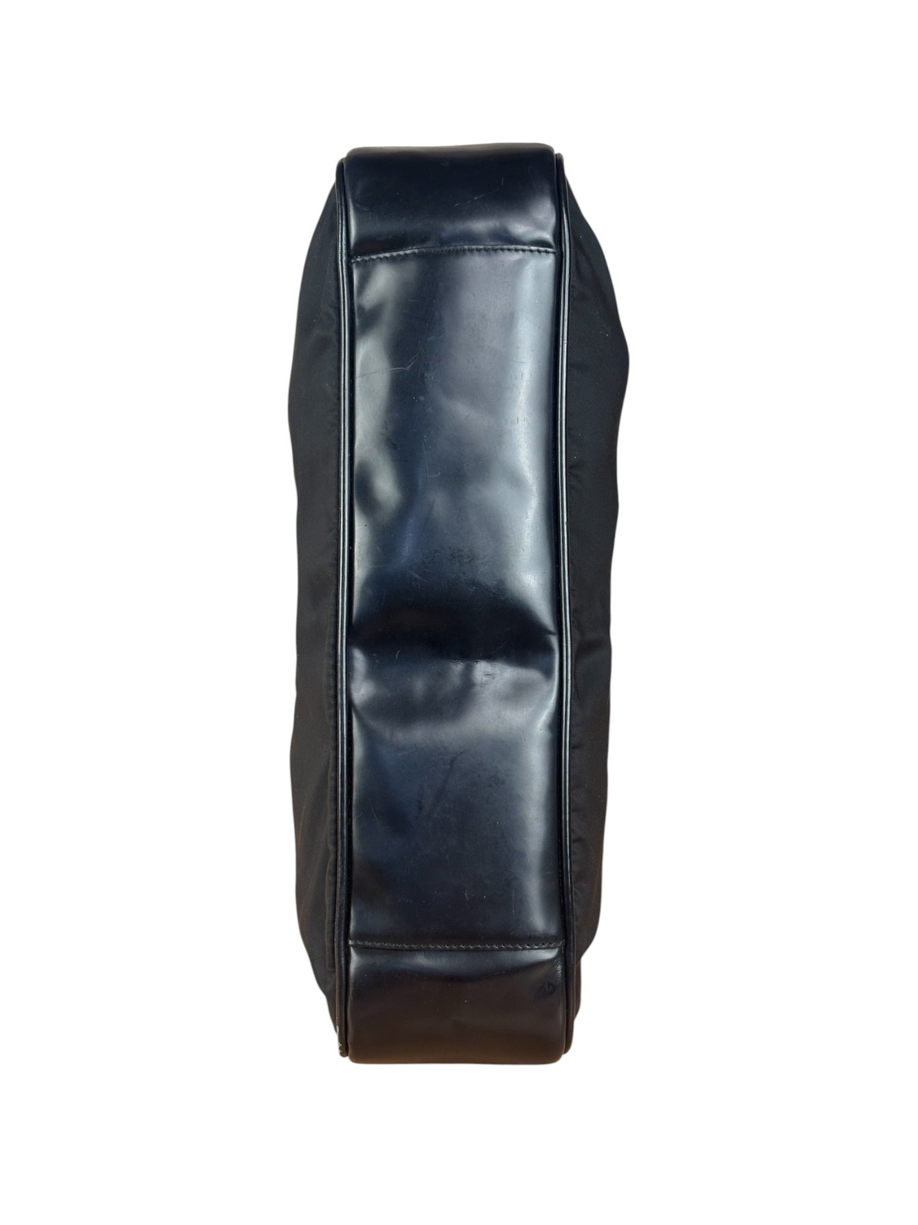 Prada Black Tessuto Nylon Leather Trim Hobo Bag