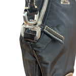 Prada Black Tessuto Nylon Leather Trim Shoulder Bag