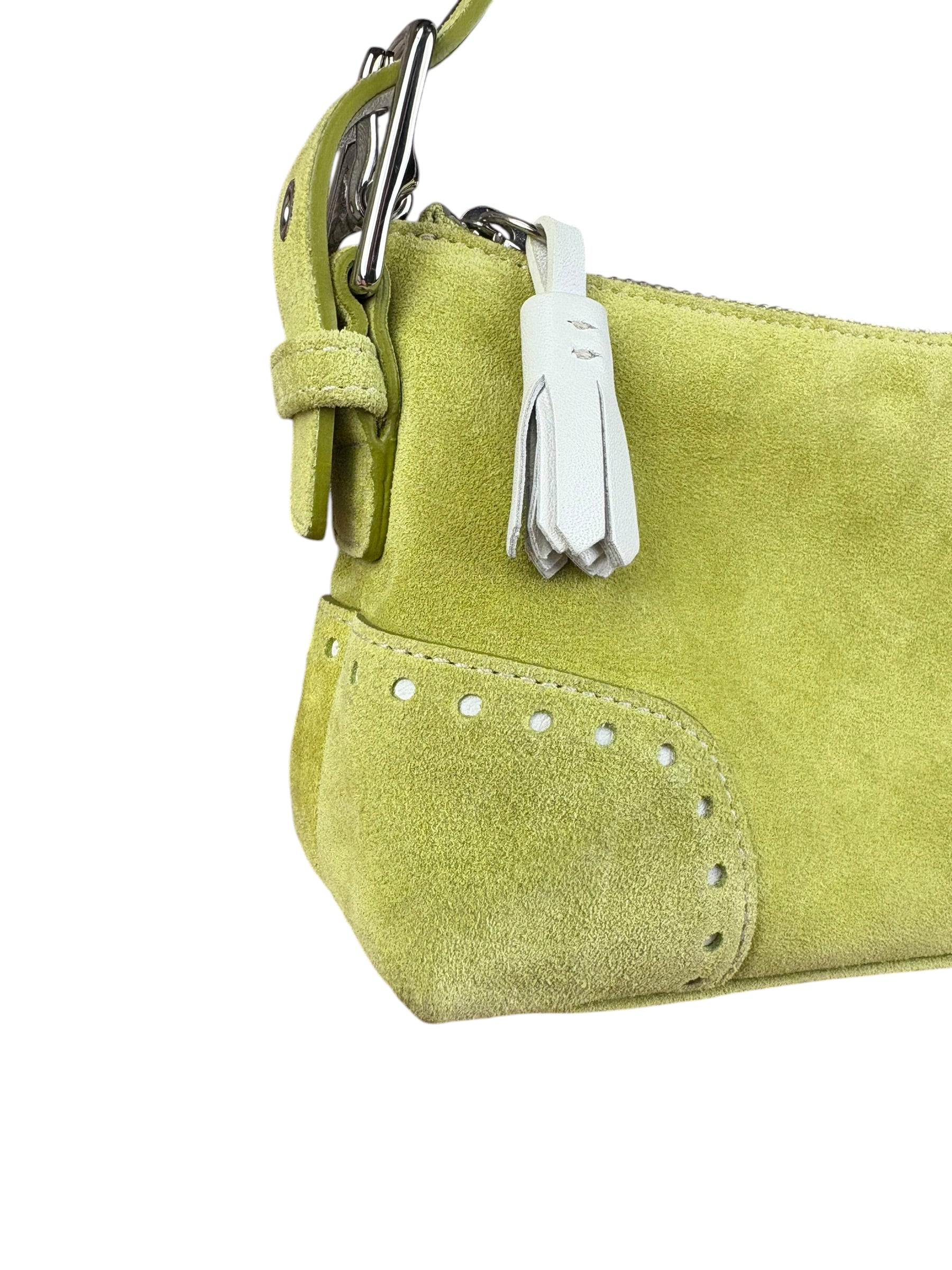 Coach Vintage Green Suede Shoulder Bag