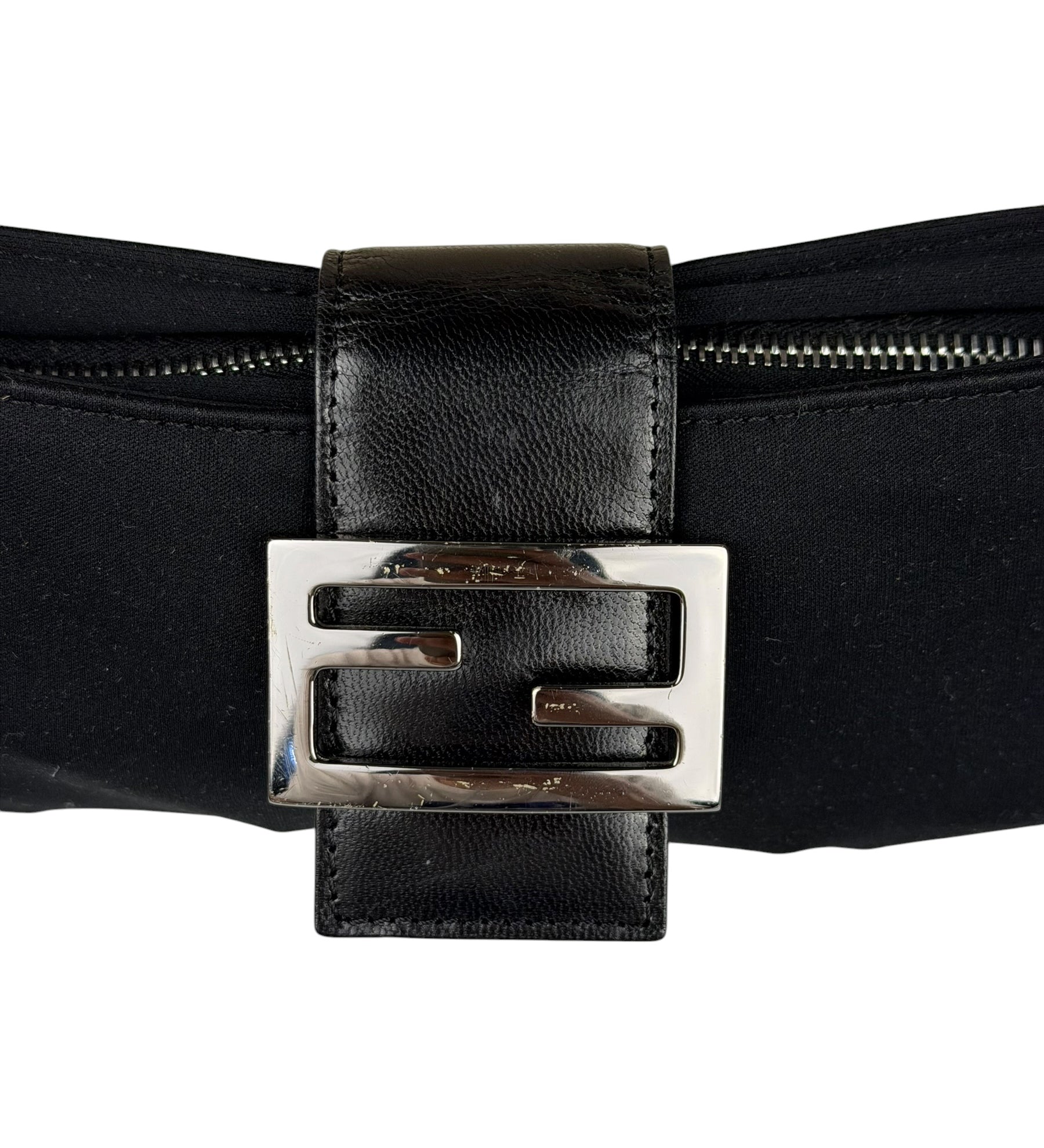 Fendi Black Nylon Mamma Baguette Shoulder Bag