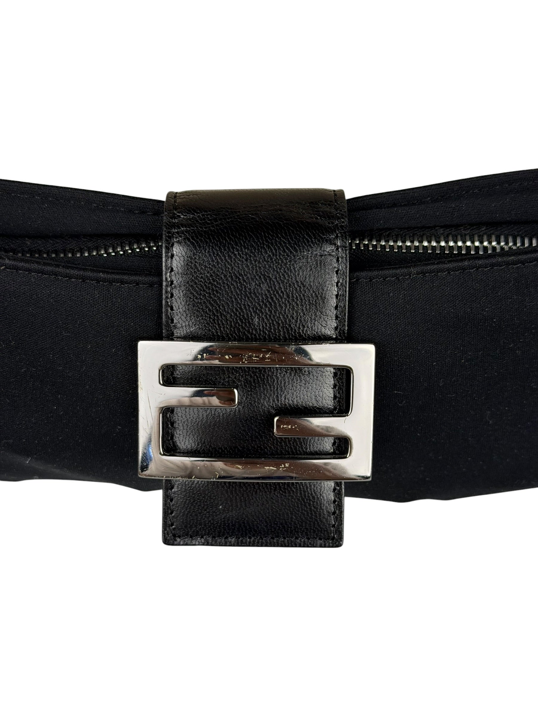 Fendi Black Nylon Mamma Baguette Shoulder Bag