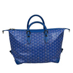 Goyard Blue Leather Goyardine Coated Canvas Shoulder Bag