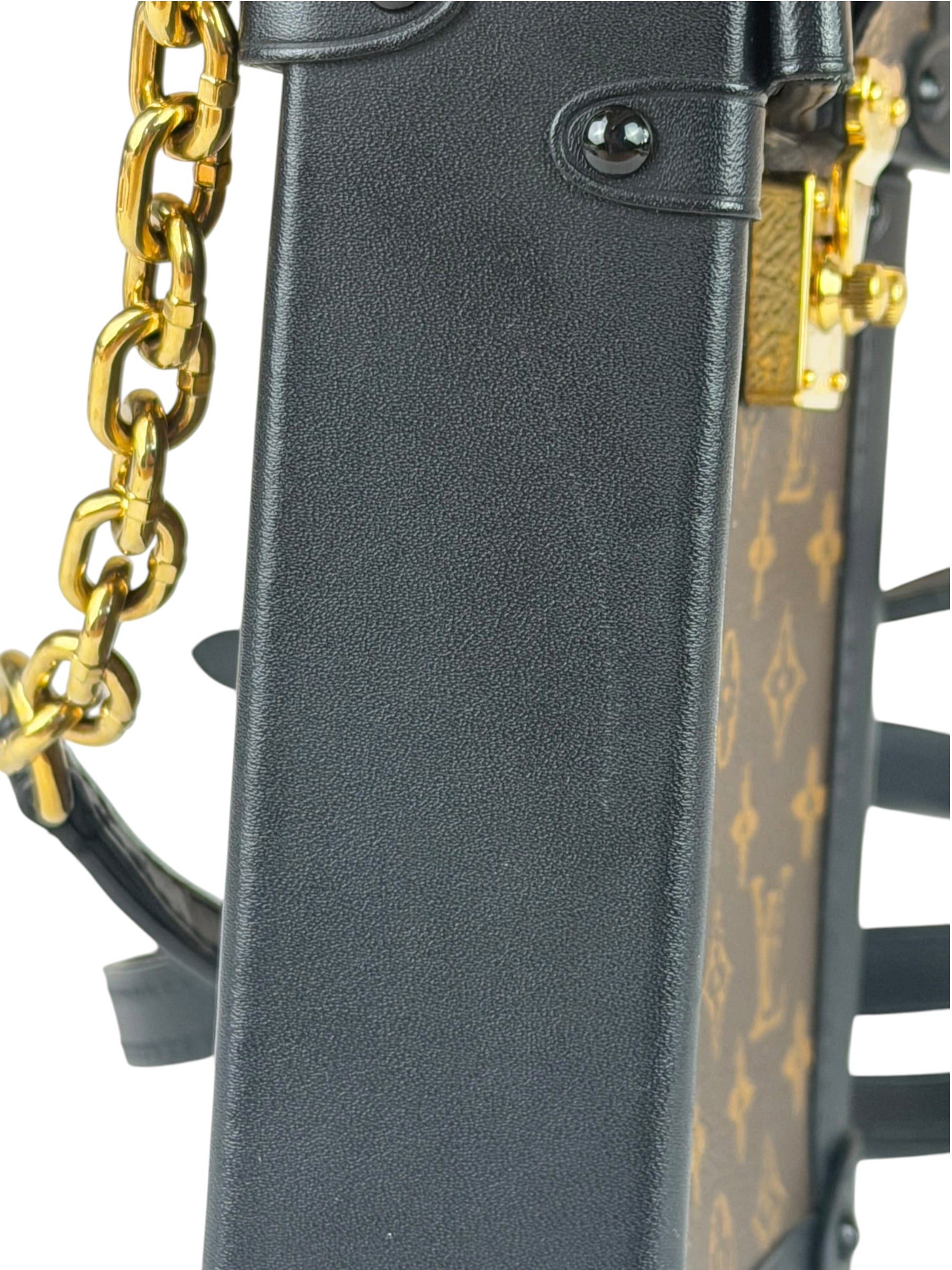 Louis Vuitton Black Monogram Vertical Trunk Pochette