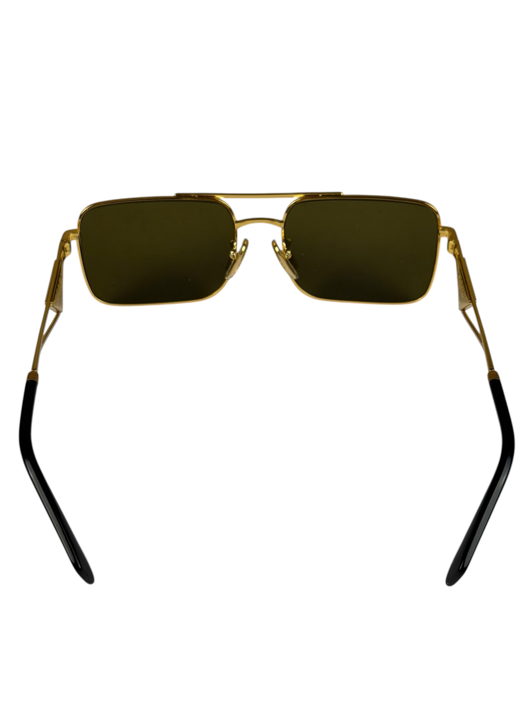 Prada Black/Gold PR A52S Rectangular Sunglasses