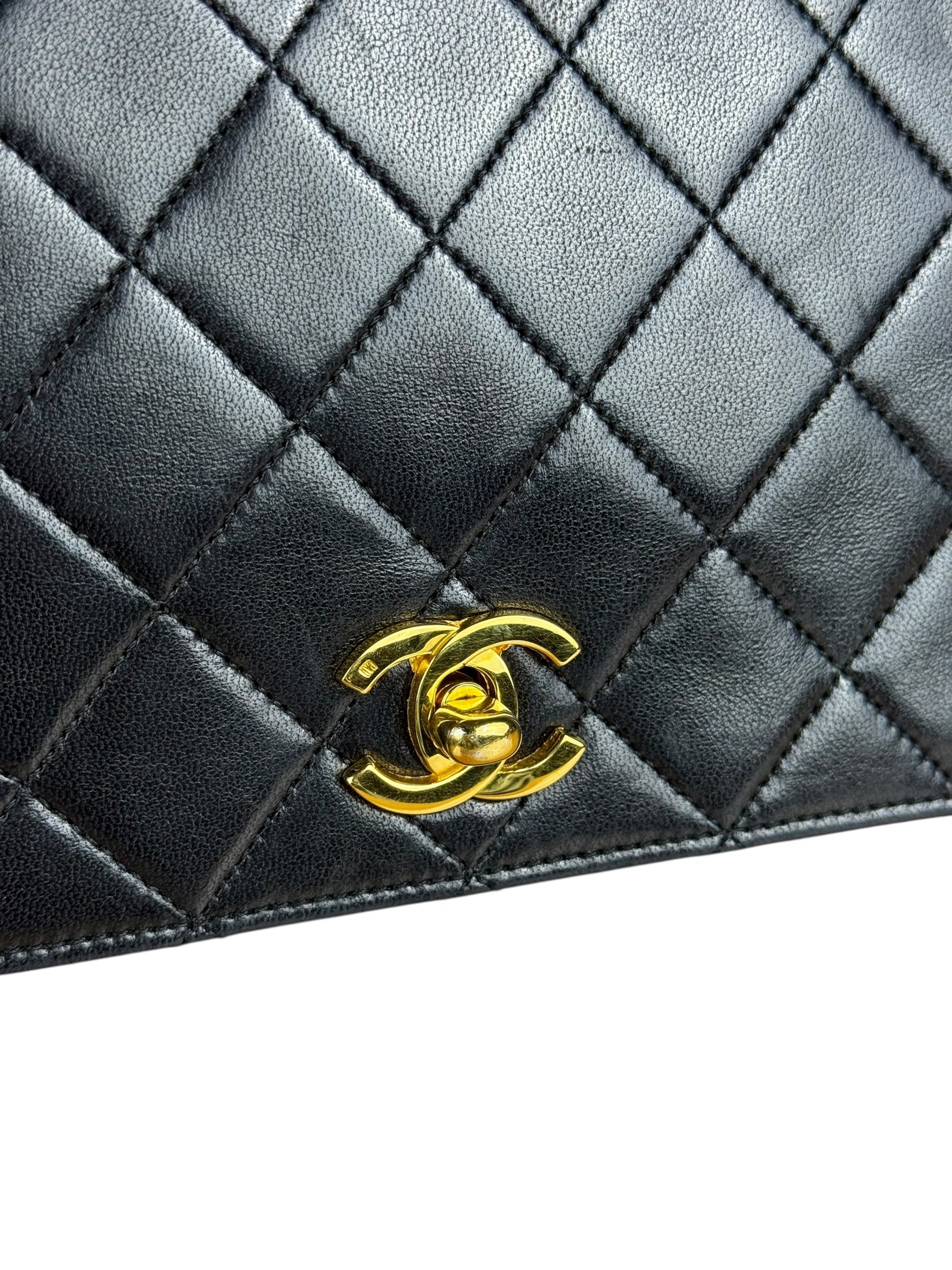 Chanel Black Quilted Single Flap Bag 1988