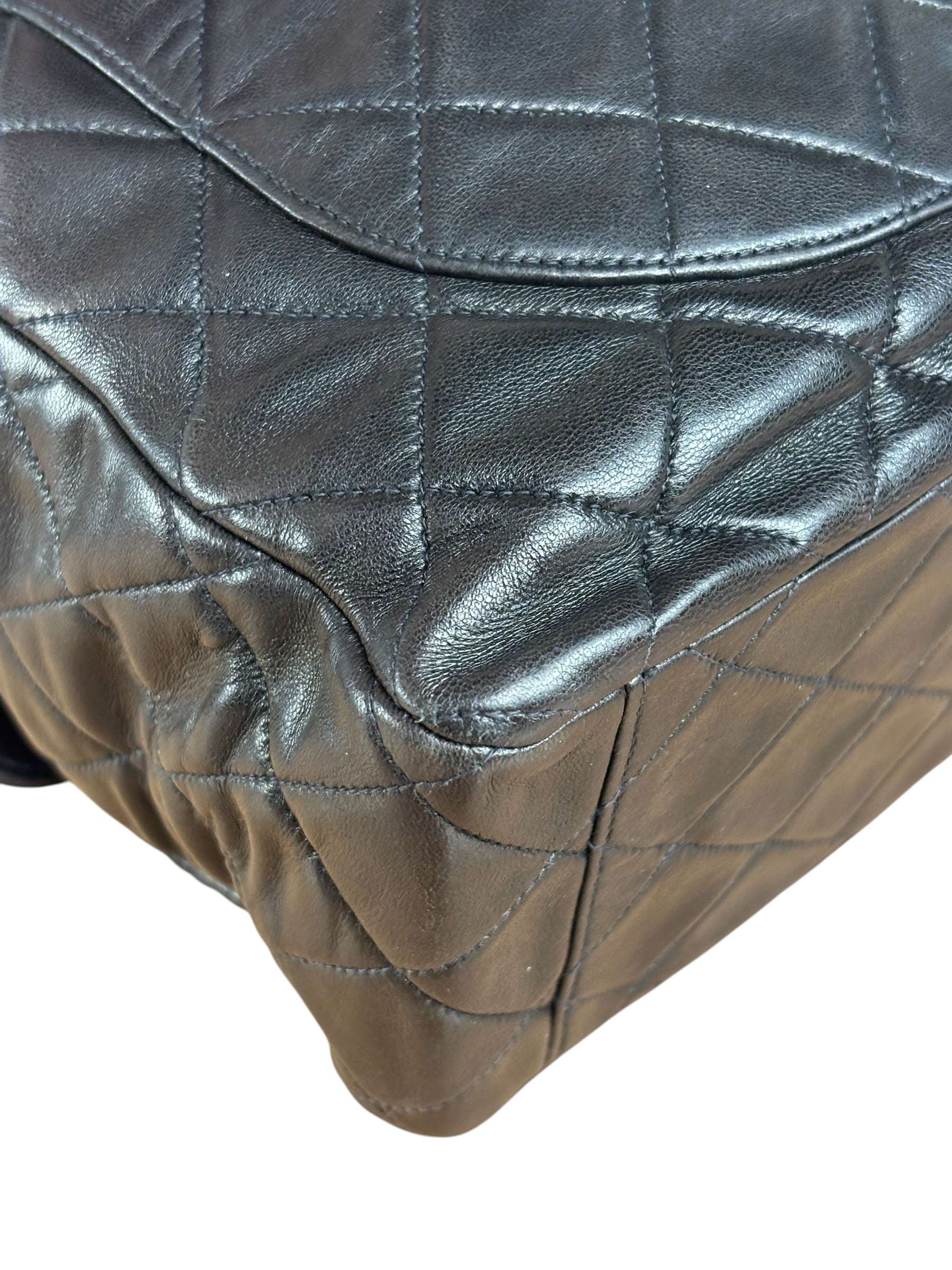 Chanel Vintage Brown Leather Jumbo Flap Bag
