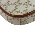Celine White Leather Macadam Nano Triomphe Besace Shoulder Bag