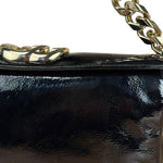 Gucci Black Patent Leather Chain Double G Shoulder Bag