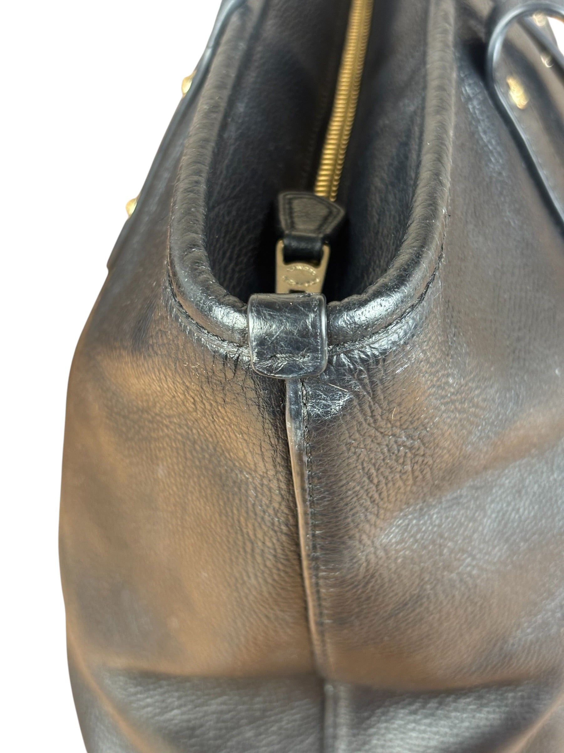 Coach Black Leather City Zip Tote Bag
