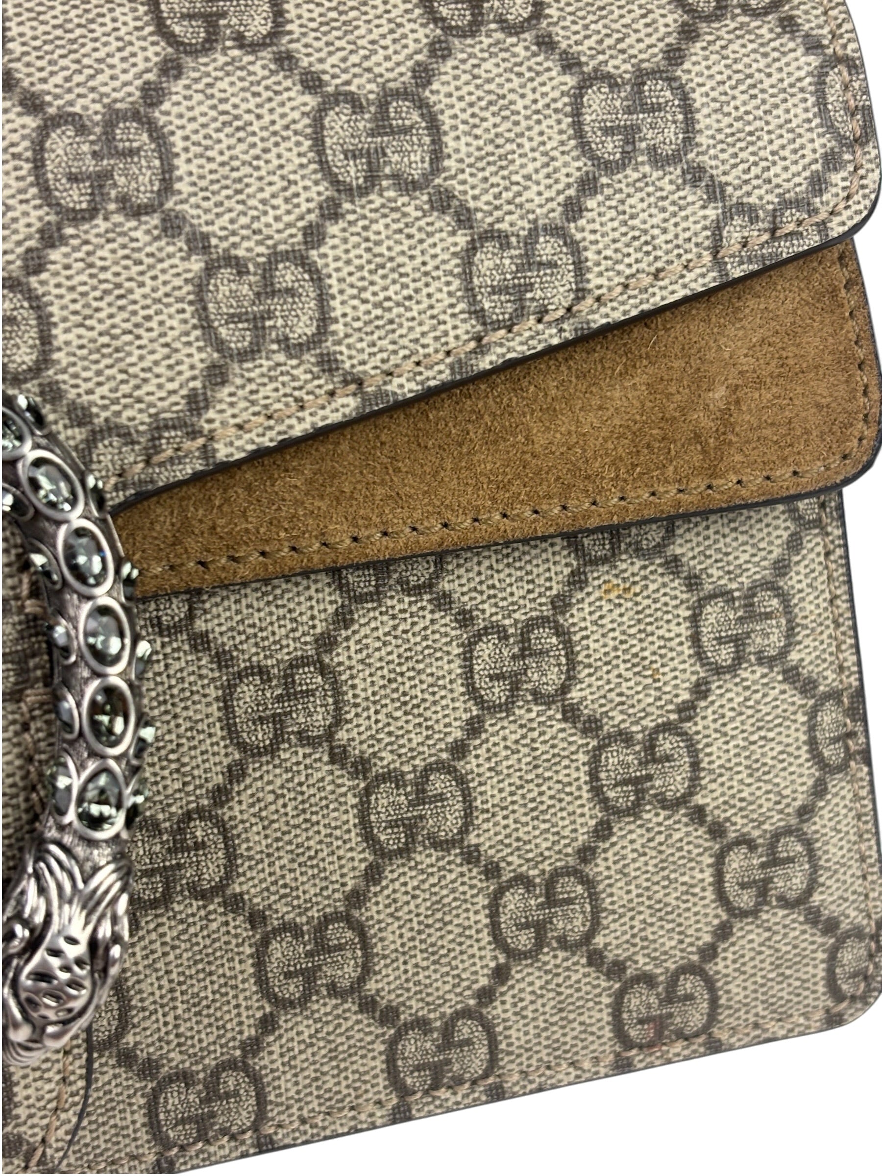 Gucci Beige Leather GG Dionysus Shoulder Bag