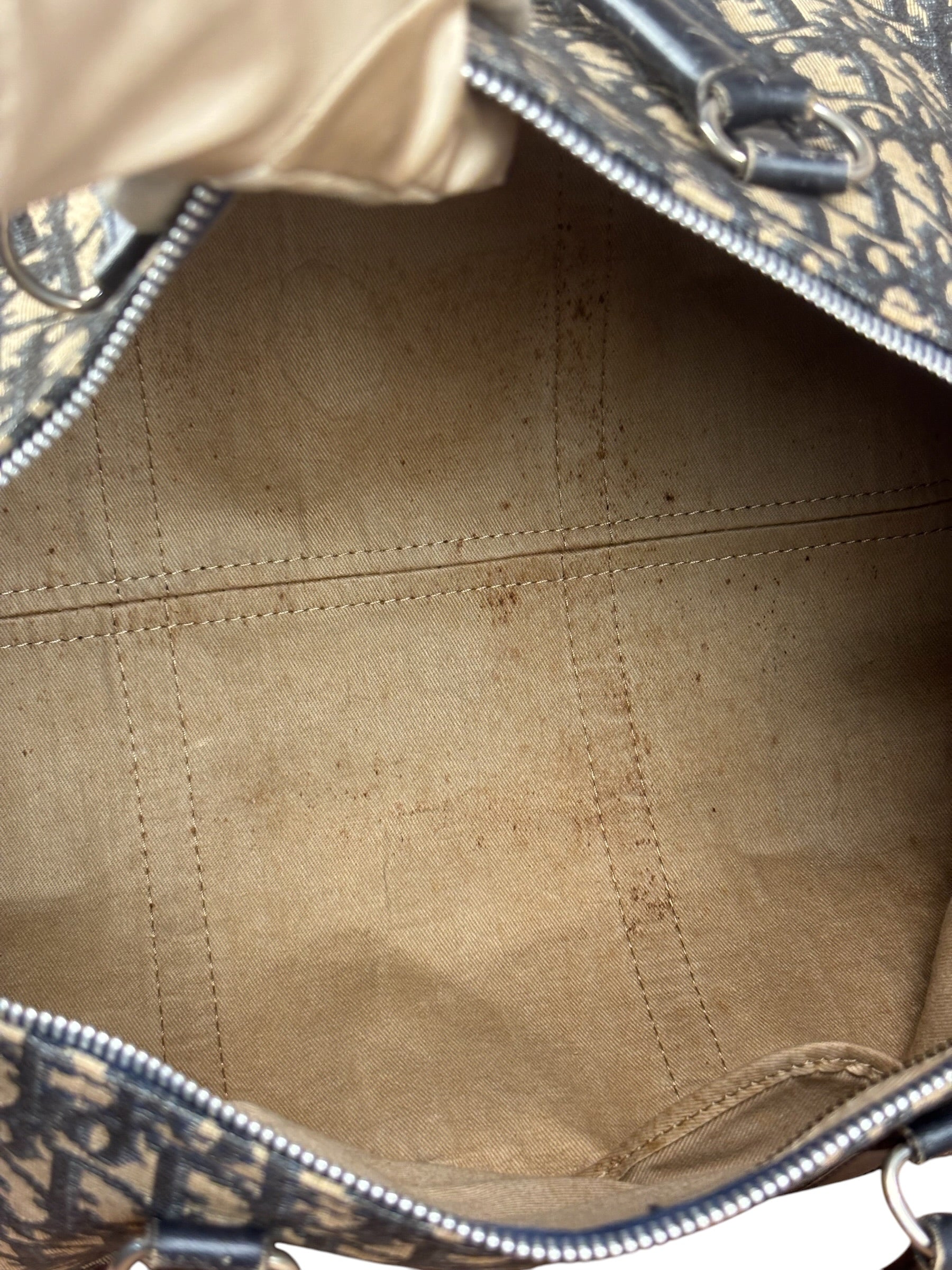 Christian Dior Vintage Navy Blue Trotter Boston Bag