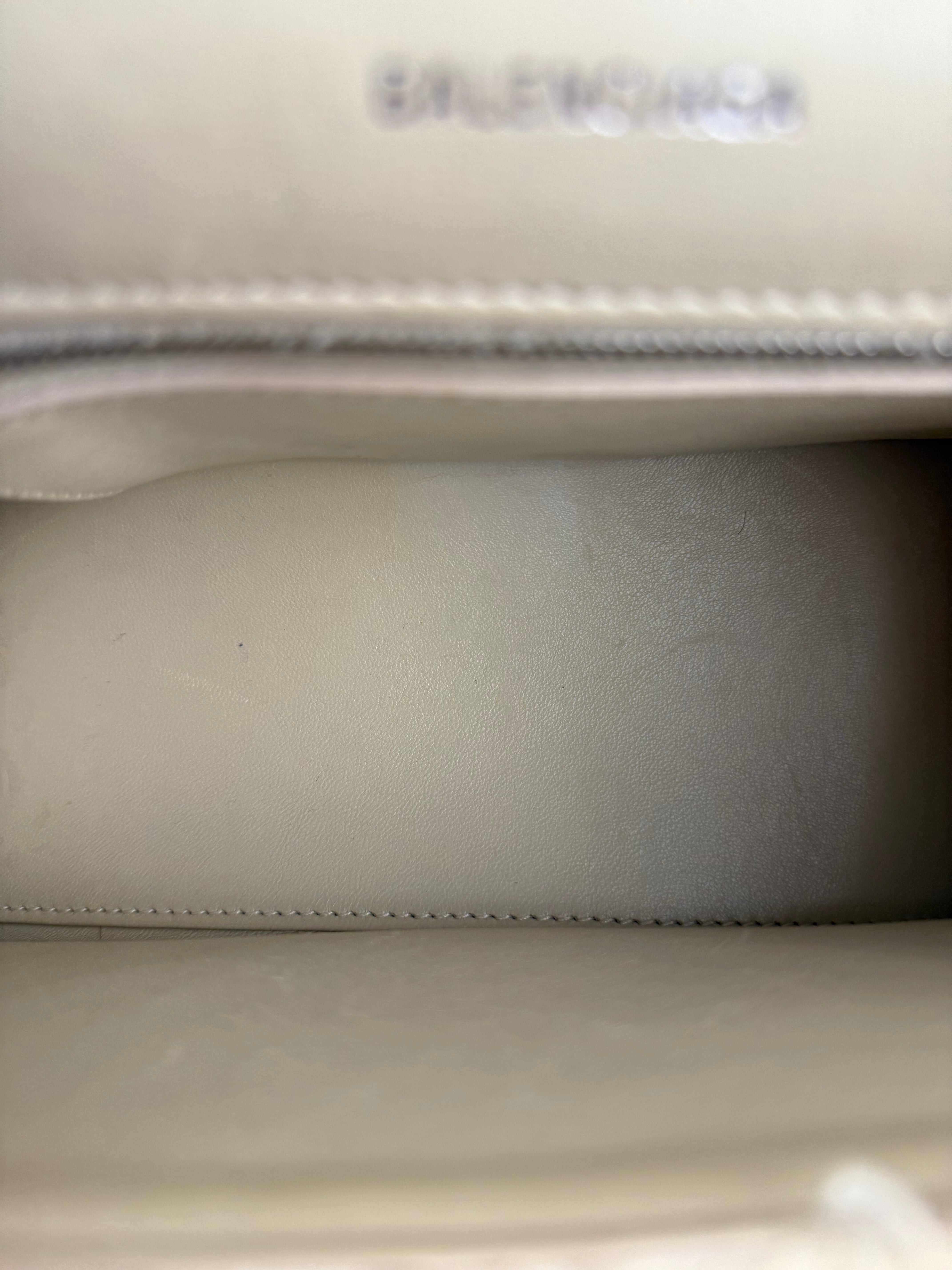 Balenciaga Furry Hourglass 2Way Handbag Beige