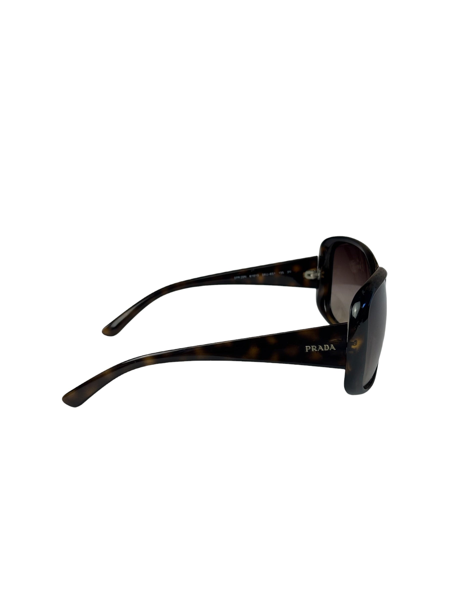 Prada SPR25N Brown Tortoiseshell Acetate Oversized Sunglasses