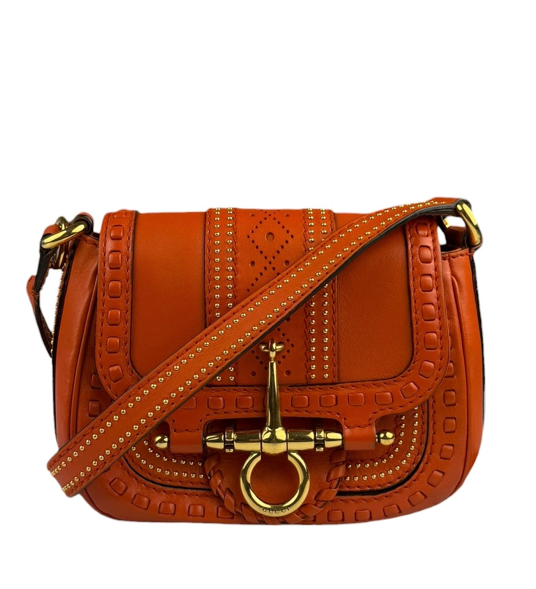 Gucci Orange Leather Snaffle Shoulder Bag