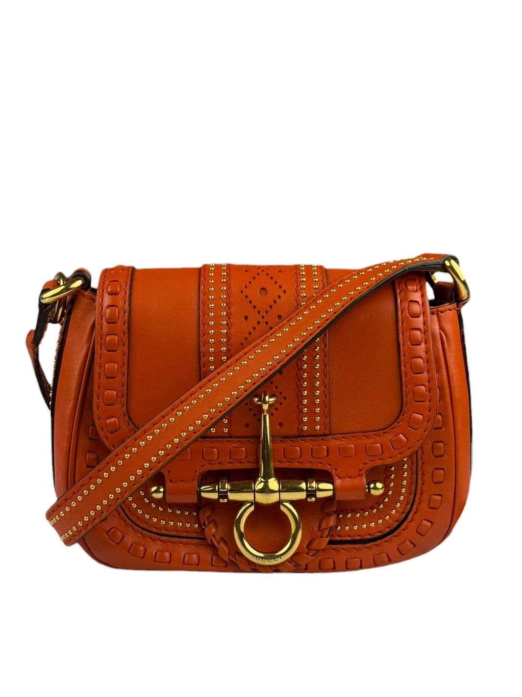Gucci Orange Leather Snaffle Shoulder Bag
