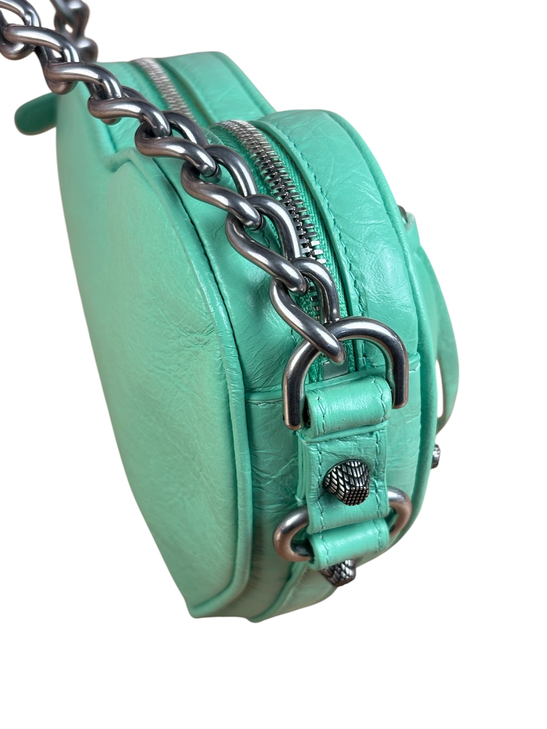 Balenciaga Green Le Cagole Heart Mini Bag
