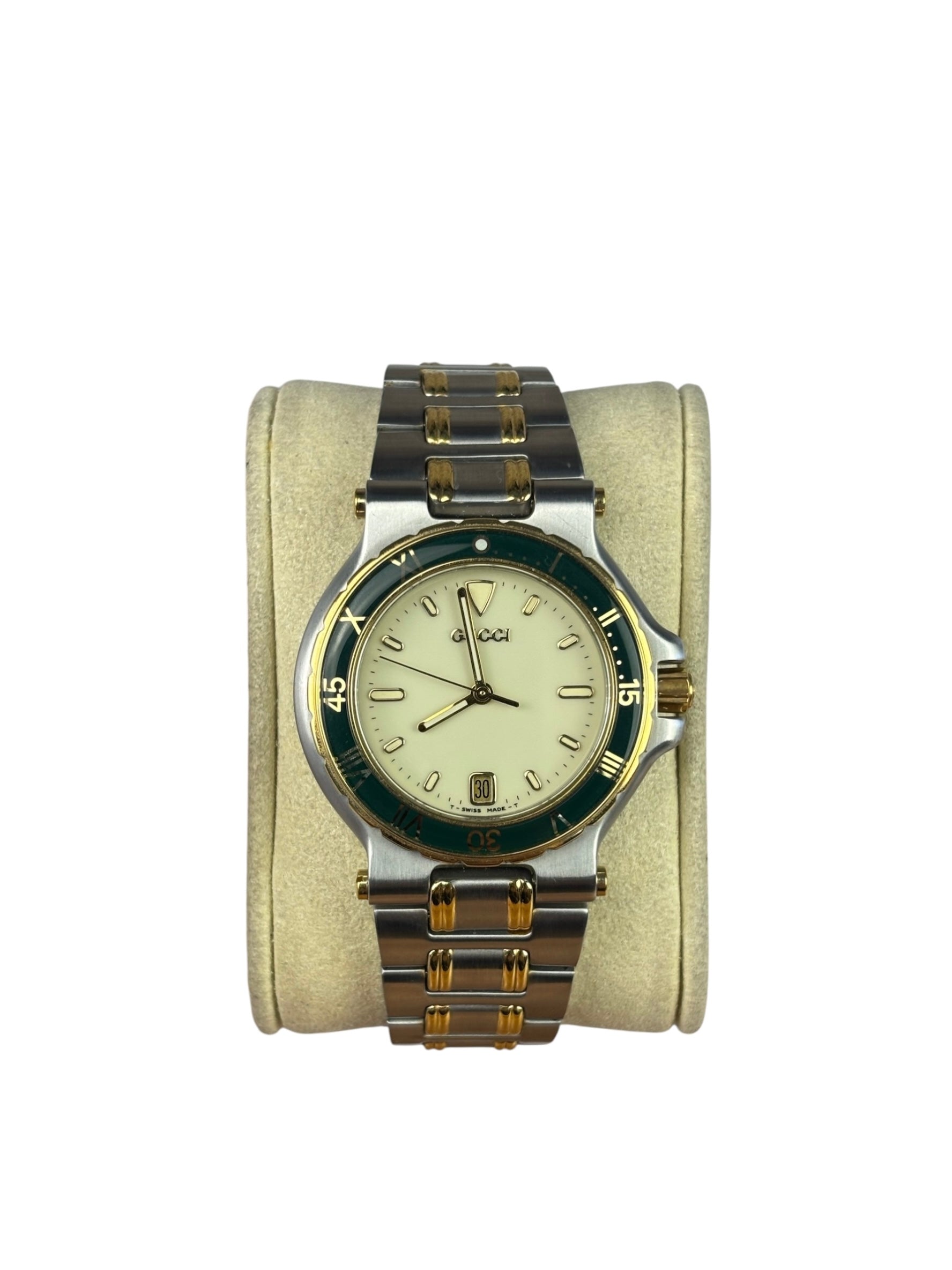 Gucci 9700M 2 Tone Green Bezel