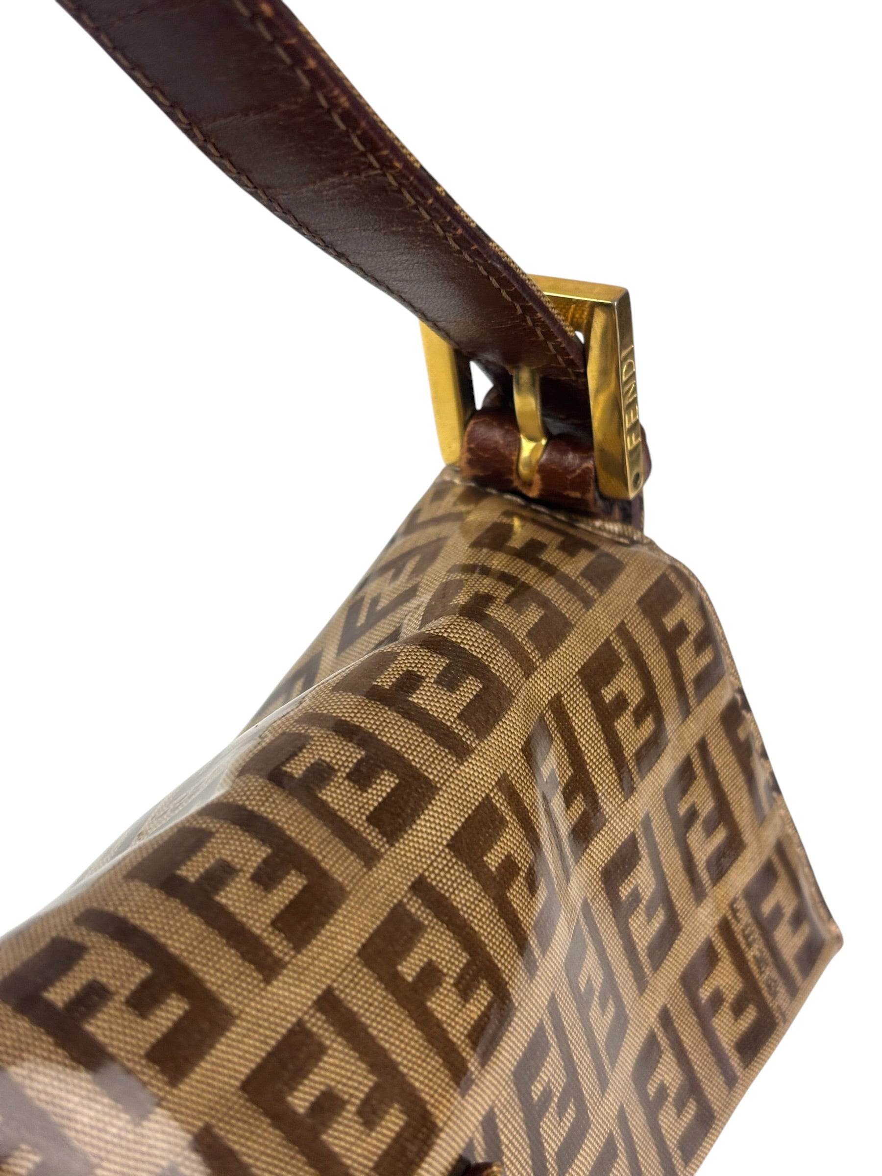 Fendi Brown PVC Zucca Baguette