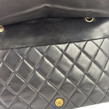 Chanel Vintage Black Quilted Lambskin Shoulder Bag 2010