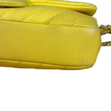 Chanel Yellow Chevron Flap Chain Shoulder Bag 2015