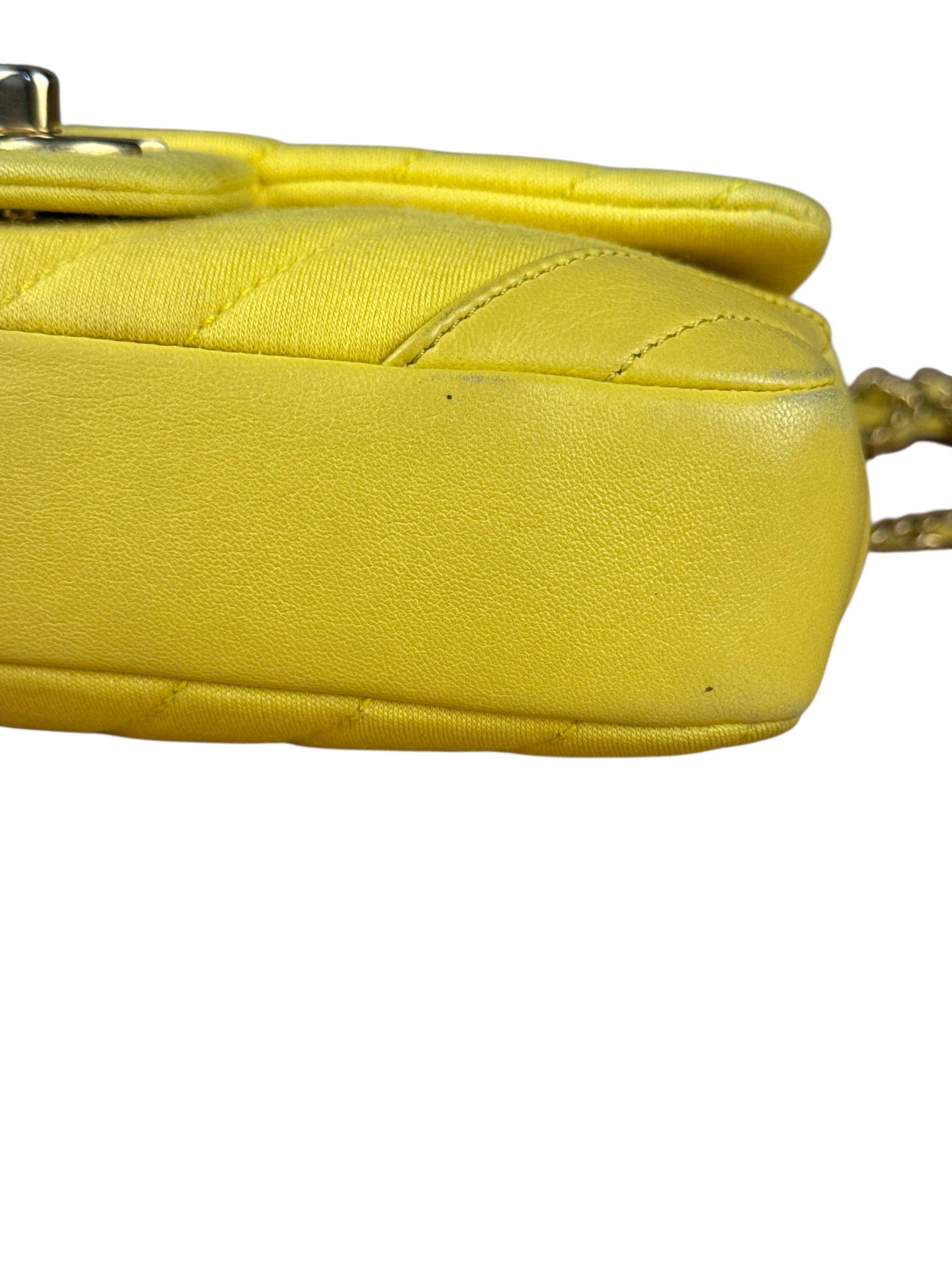 Chanel Yellow Chevron Flap Chain Shoulder Bag 2015