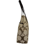Coach Vintage Leather Trim Signature Multi Stripe Tote Bag