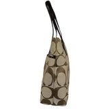 Coach Vintage Leather Trim Signature Multi Stripe Tote Bag