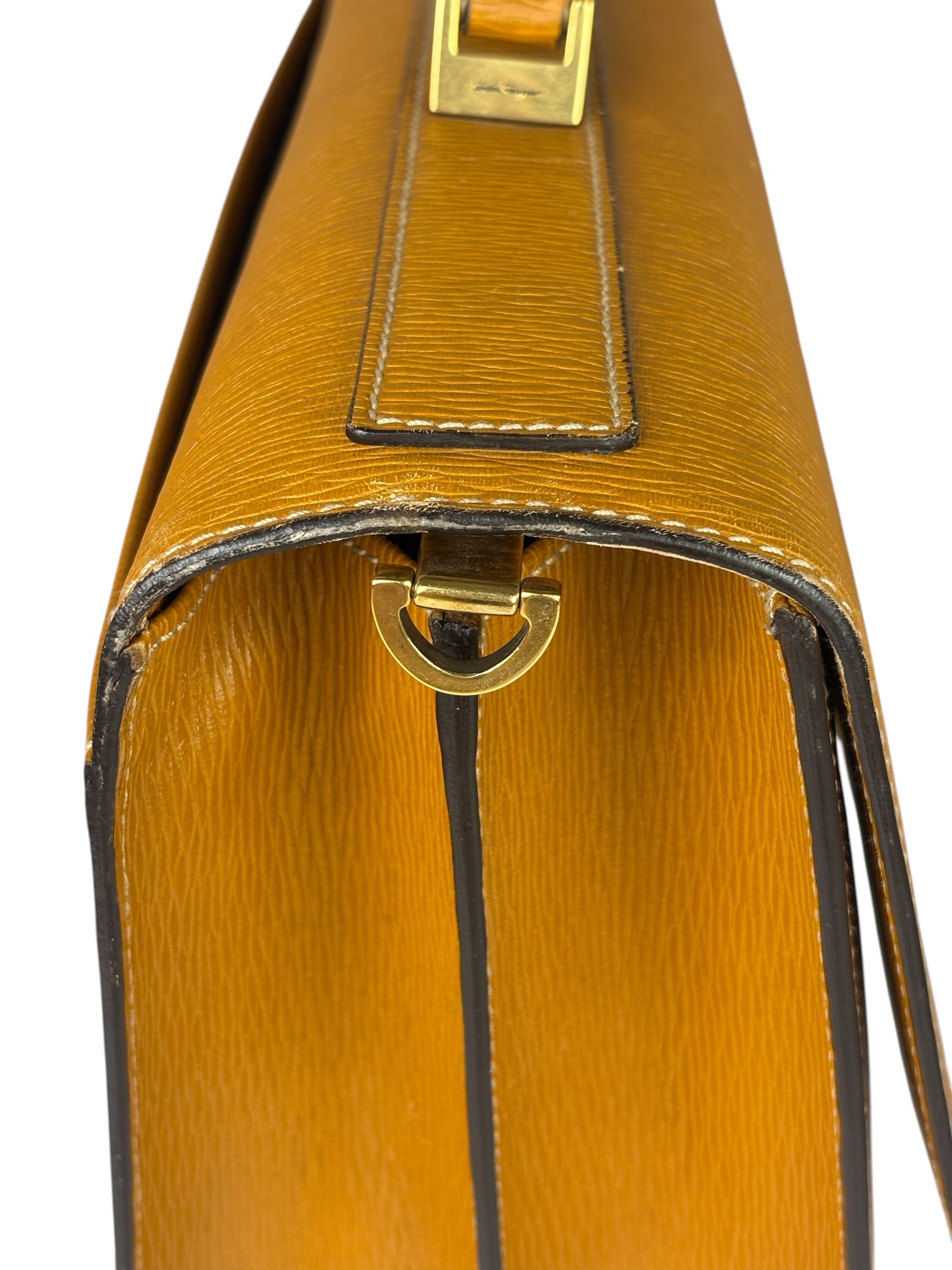 Salvatote Ferragamo Brown Leather Flap Briefcase