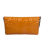 Chanel Orange Patent Leather Camellia Flap Pochette 2003