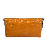 Chanel Orange Patent Leather Camellia Flap Pochette 2003