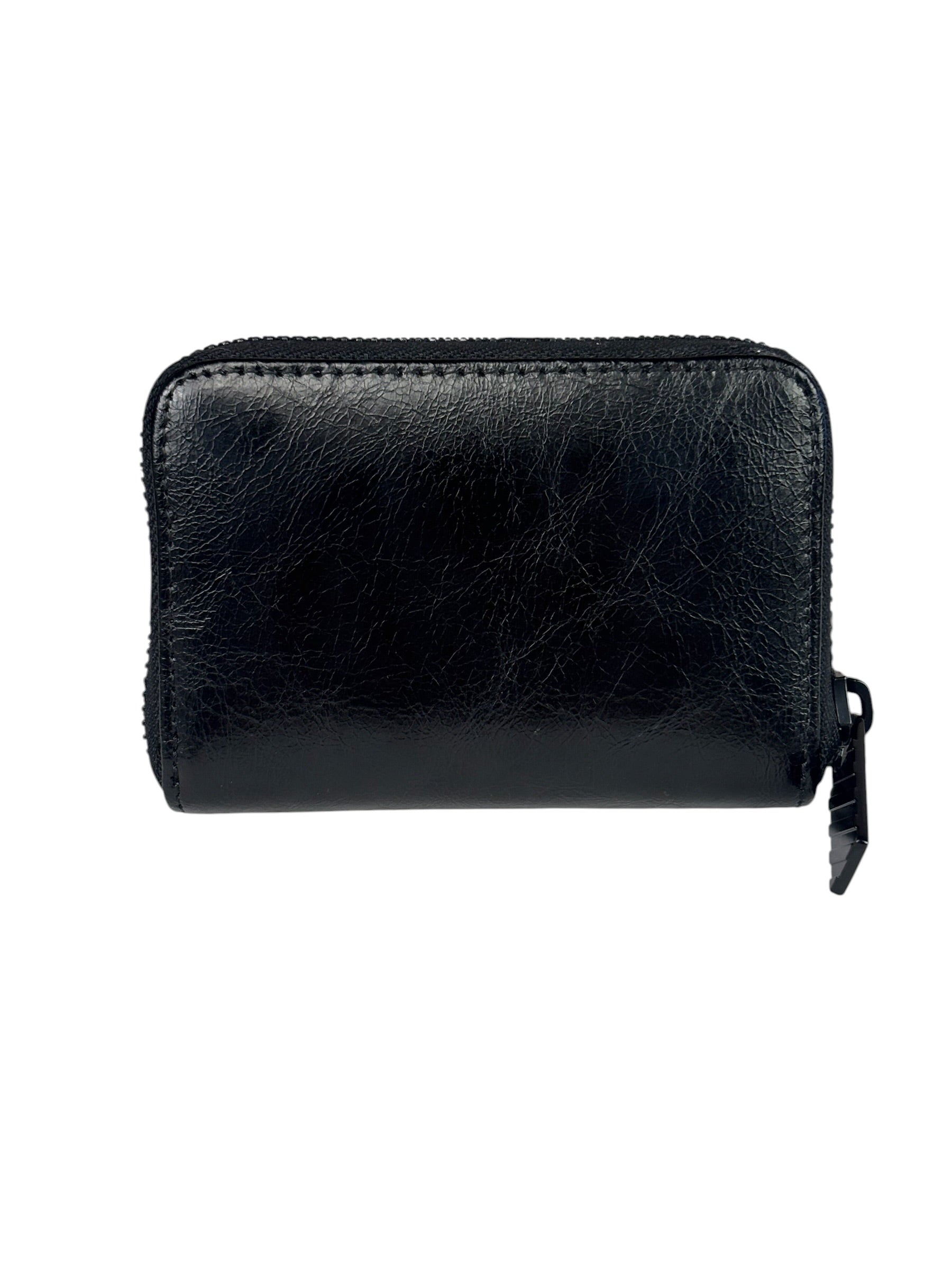 Off-White Black Leather Jitney Cash Inside Zip Wallet