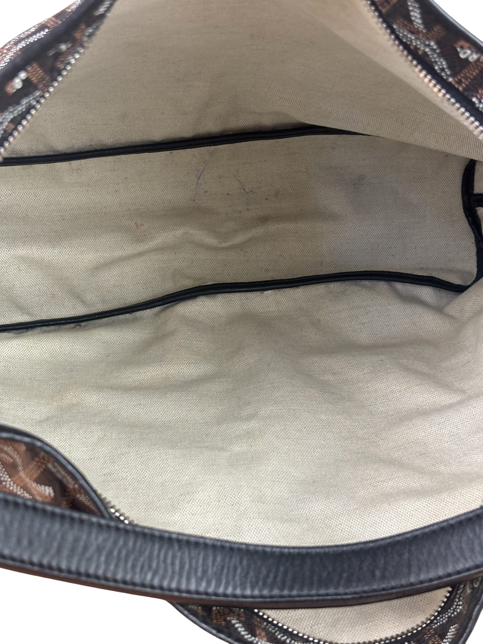 Goyard Brown/Black Leather Boheme Hobo Bag