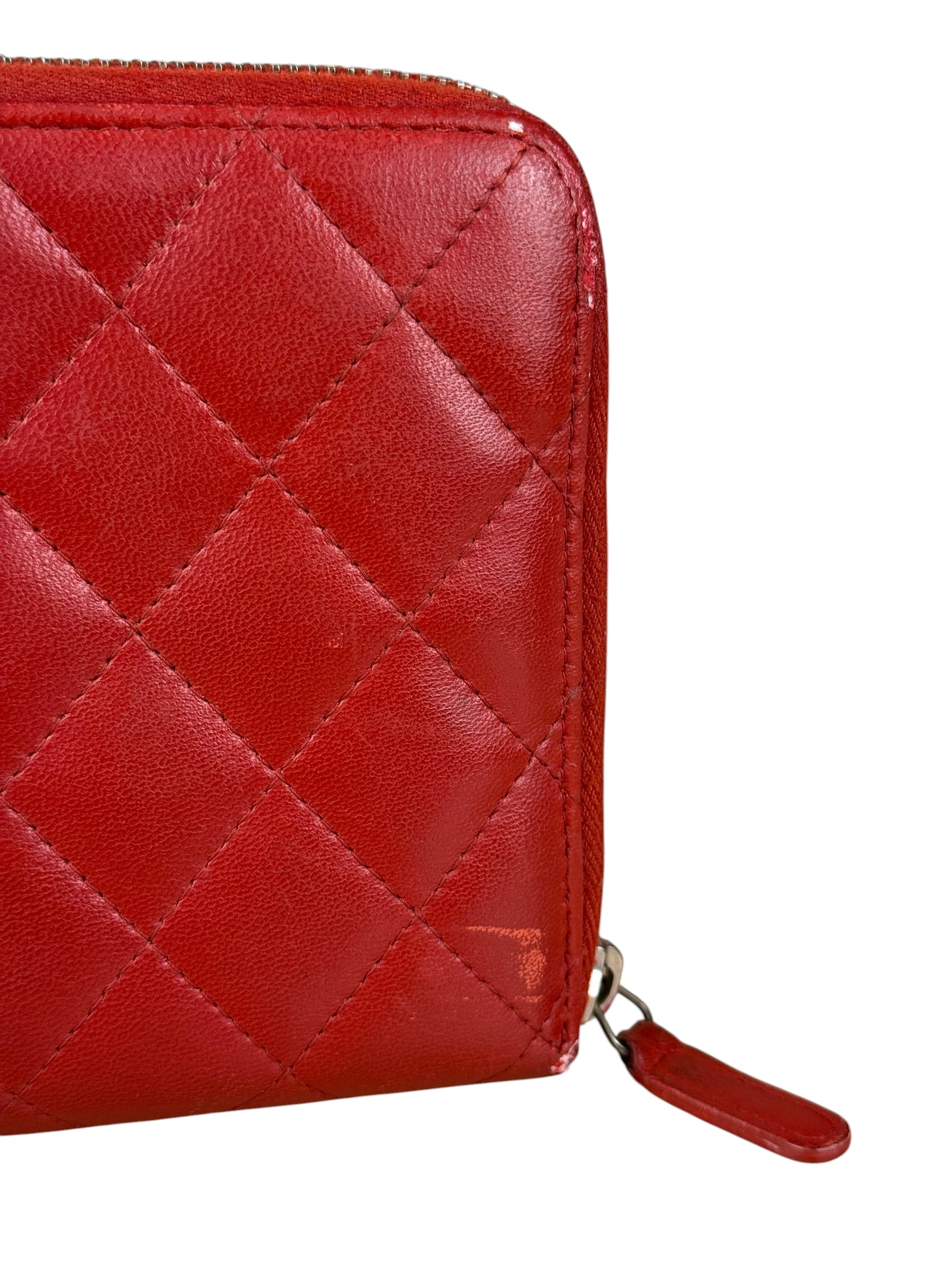 Chanel Red Quilted Leather Long Organizer Wallet 2010