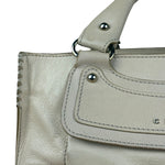 Celine Vintage Ivory Leather Boogie Handbag