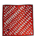 Fendi Red Rose Patterned Silk Scarf