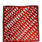 Fendi Red Rose Patterned Silk Scarf