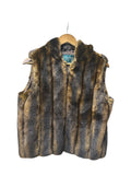 Vintage Ralph Lauren Brown Faux Fur Hooded Vest