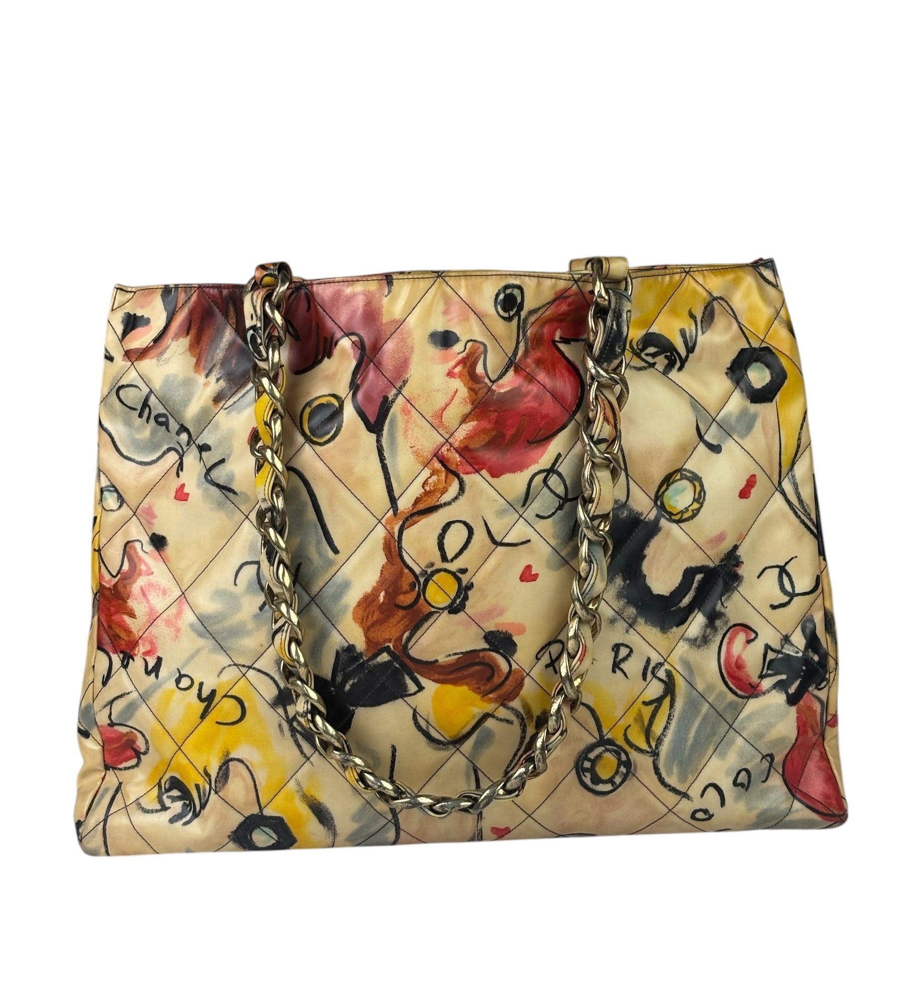 Chanel Multicolor Graffiti Coated Canvas Tote