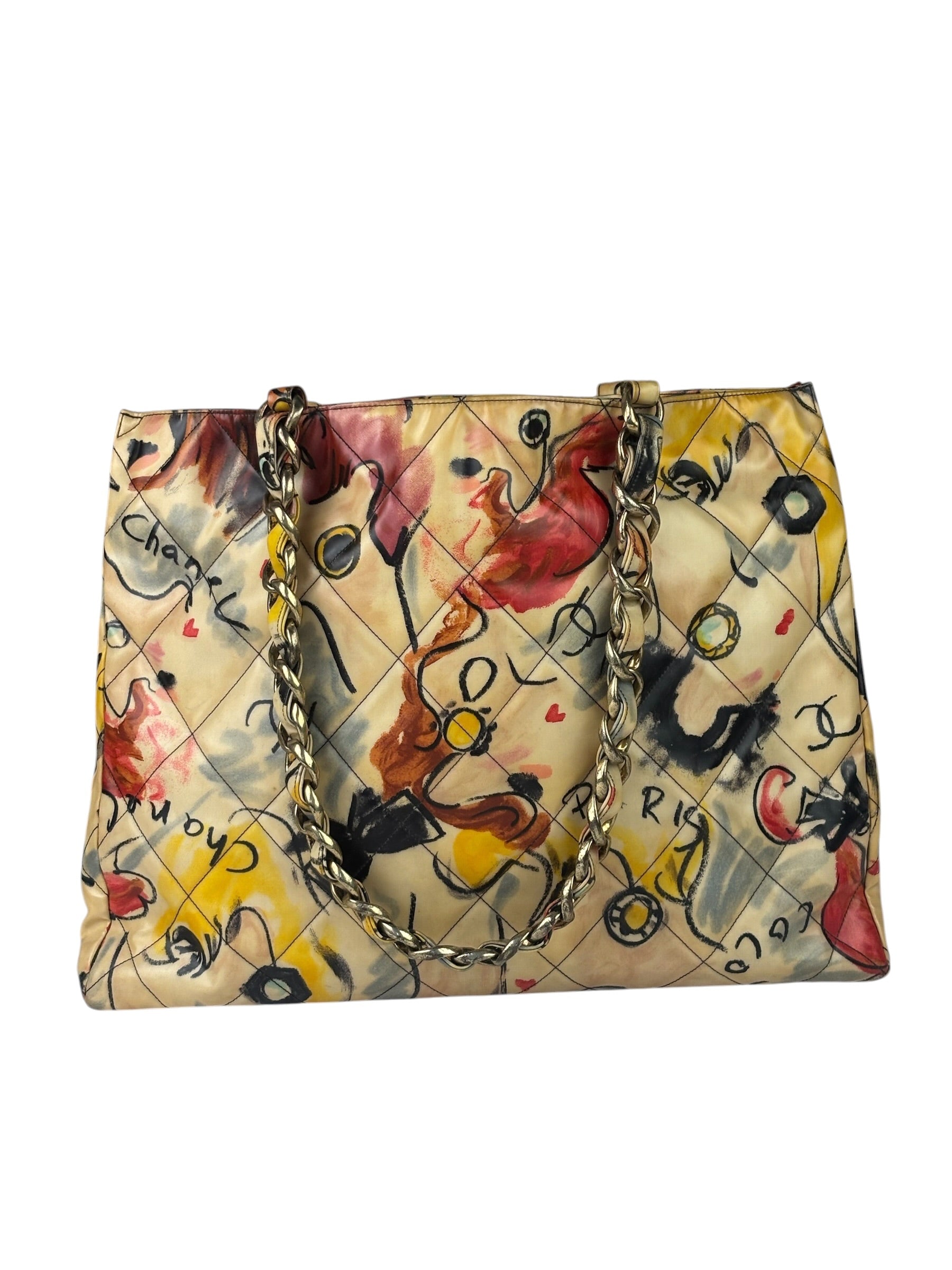 Chanel Multicolor Graffiti Coated Canvas Tote
