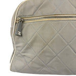 Chanel Vintage Grey Quilted Woven Sports Line Canvas Bowler Bag  2001