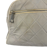 Chanel Vintage Grey Quilted Woven Sports Line Canvas Bowler Bag  2001