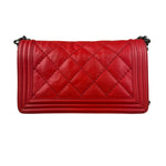 Chanel Red Leather Boy Flap Shoulder Bag -2013