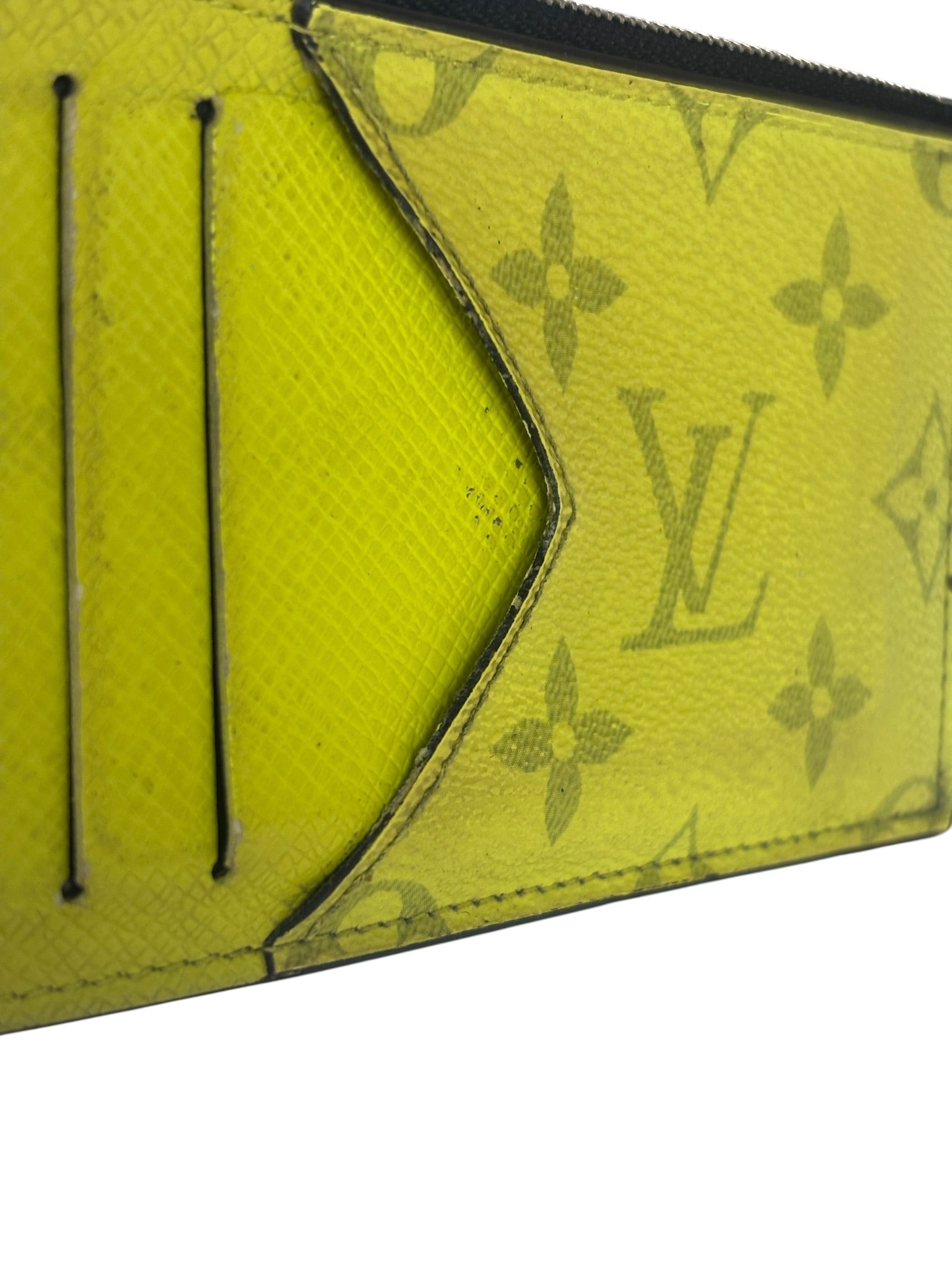 Louis Vuitton Neon Yellow Monogram Coin Card Holder